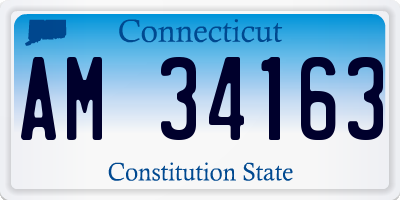 CT license plate AM34163
