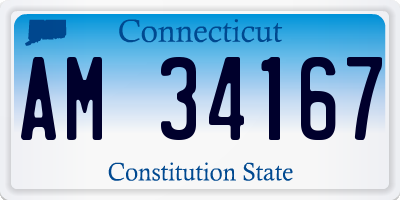 CT license plate AM34167