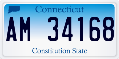 CT license plate AM34168
