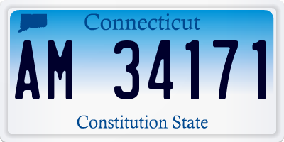 CT license plate AM34171