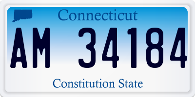 CT license plate AM34184