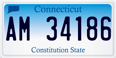 CT license plate AM34186