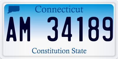 CT license plate AM34189