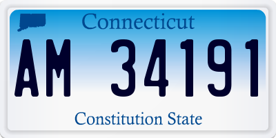 CT license plate AM34191