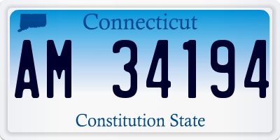 CT license plate AM34194