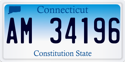 CT license plate AM34196