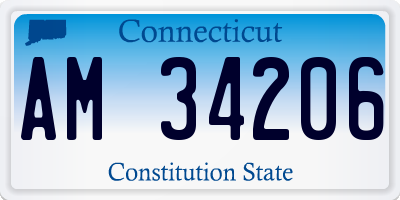 CT license plate AM34206