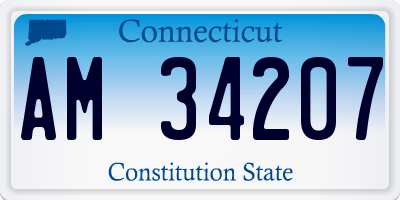 CT license plate AM34207