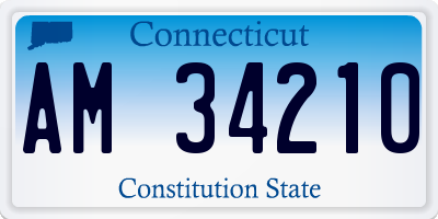 CT license plate AM34210