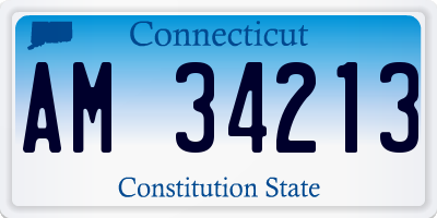 CT license plate AM34213