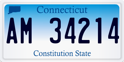 CT license plate AM34214
