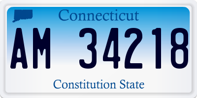 CT license plate AM34218