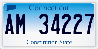 CT license plate AM34227