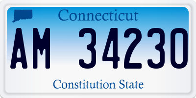 CT license plate AM34230
