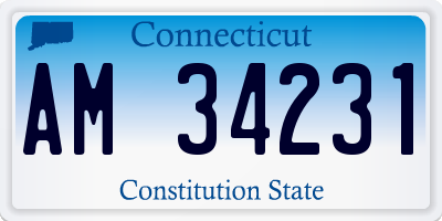 CT license plate AM34231