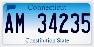 CT license plate AM34235