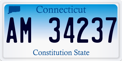 CT license plate AM34237