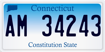 CT license plate AM34243