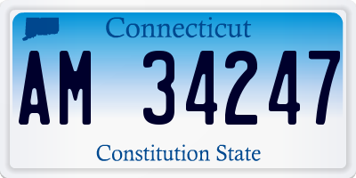 CT license plate AM34247