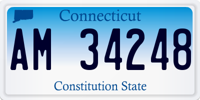 CT license plate AM34248