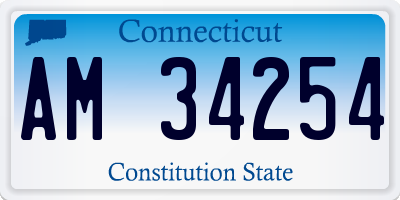 CT license plate AM34254