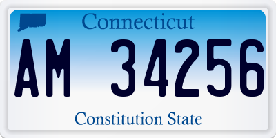 CT license plate AM34256