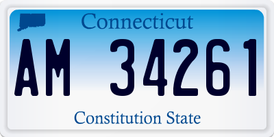 CT license plate AM34261