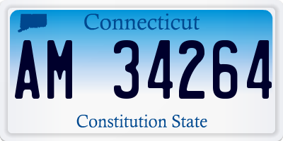 CT license plate AM34264