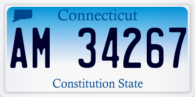 CT license plate AM34267