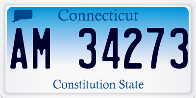 CT license plate AM34273