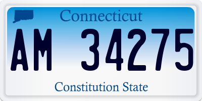 CT license plate AM34275