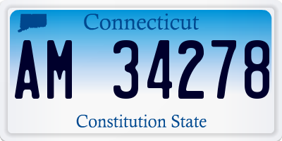 CT license plate AM34278
