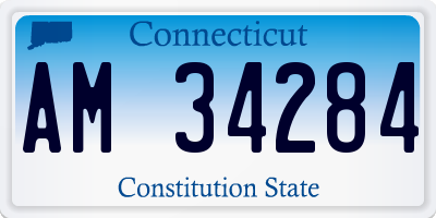 CT license plate AM34284