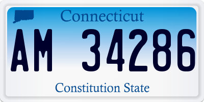 CT license plate AM34286