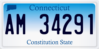 CT license plate AM34291