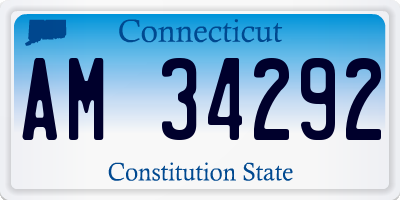 CT license plate AM34292