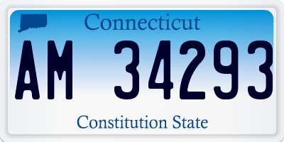 CT license plate AM34293