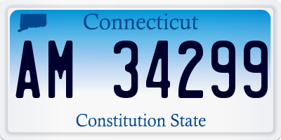 CT license plate AM34299