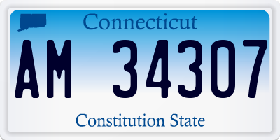 CT license plate AM34307