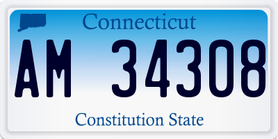 CT license plate AM34308