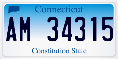 CT license plate AM34315