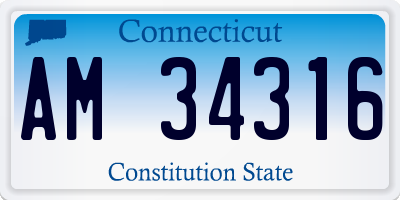 CT license plate AM34316