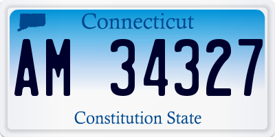 CT license plate AM34327