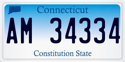 CT license plate AM34334