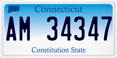 CT license plate AM34347