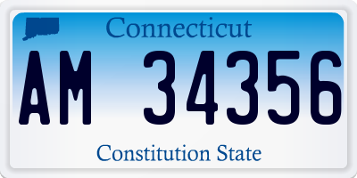 CT license plate AM34356
