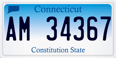 CT license plate AM34367