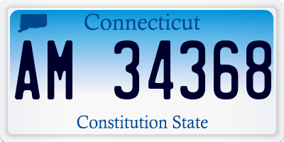 CT license plate AM34368