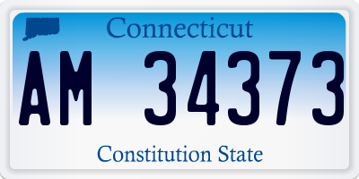CT license plate AM34373