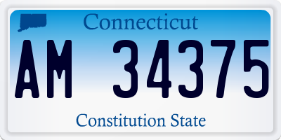 CT license plate AM34375